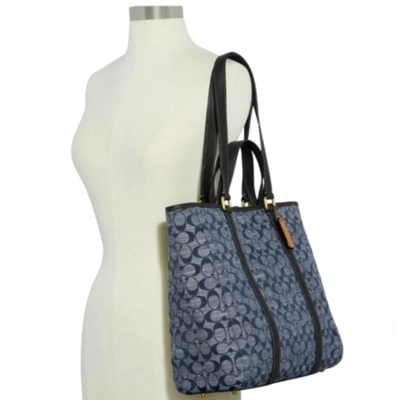 🎀NWT Coach Hudson Double Handle Tote In Signature Chambray 💖 - Picture 8 of 12